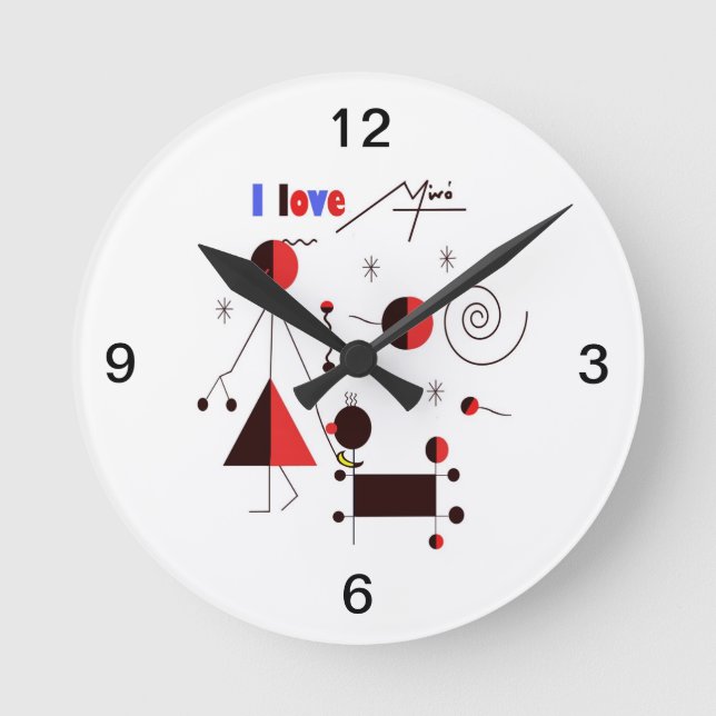 I Liebe Miro Runde Wanduhr (Vorderseite)