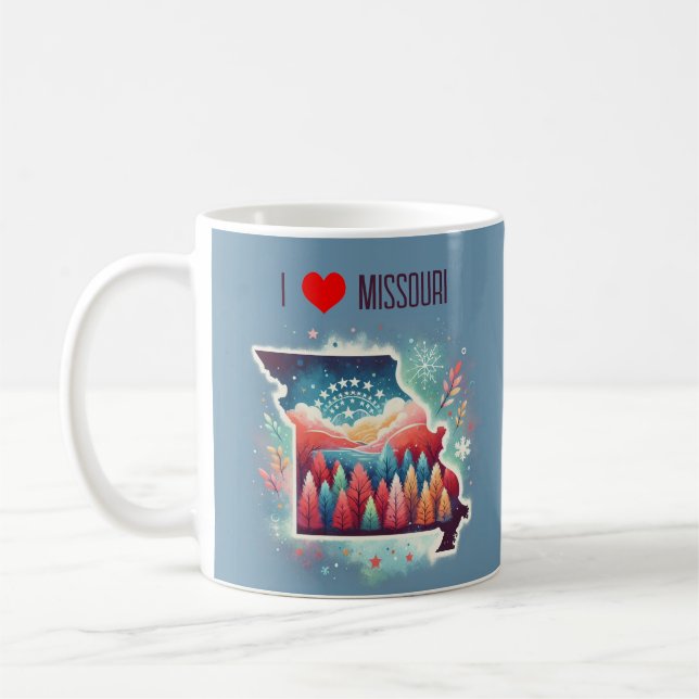 I Liebe Missouri Weihnachten Winter Kaffeetasse (Links)