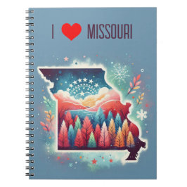 I Liebe Missouri Weihnachten Winter Notizblock