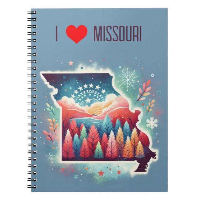 I Liebe Missouri Weihnachten Winter Notizblock (Vorderseite)