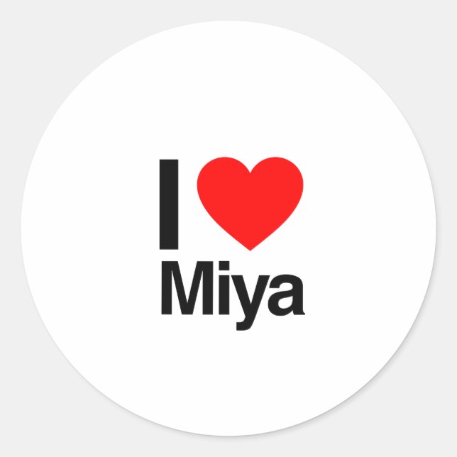 i Liebe miya Runder Aufkleber (Vorderseite)