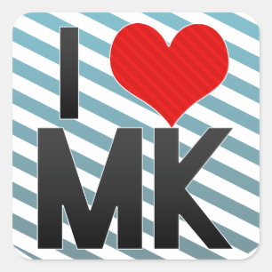 I Liebe MK Quadratischer Aufkleber