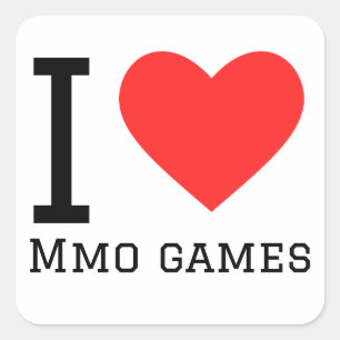 I Liebe mmo Games Quadratischer Aufkleber