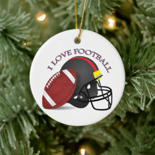 I Liebe Modernes, elegantes und trendiges Fußball Keramik Ornament