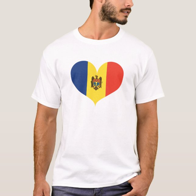 I Liebe Moldau-Flagge T-Shirt (Vorderseite)