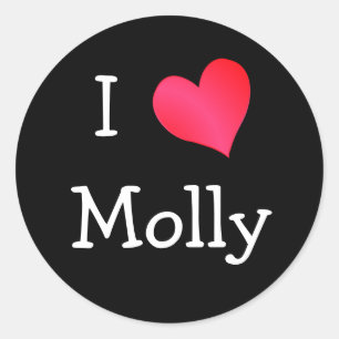 I Liebe Molly Runder Aufkleber