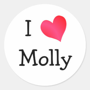 I Liebe Molly Runder Aufkleber