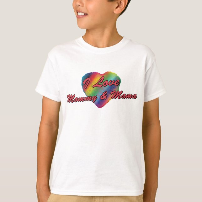 I Liebe Mommy & Mama T-Shirt (Vorderseite)