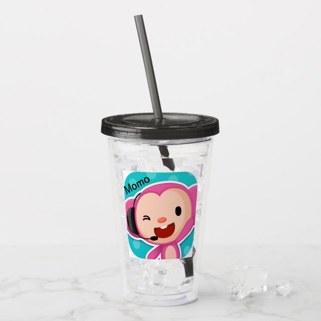 I Liebe Momo Monkey Acrylic Tumbler Acryltrinkbecher (Vorderseite Ice)