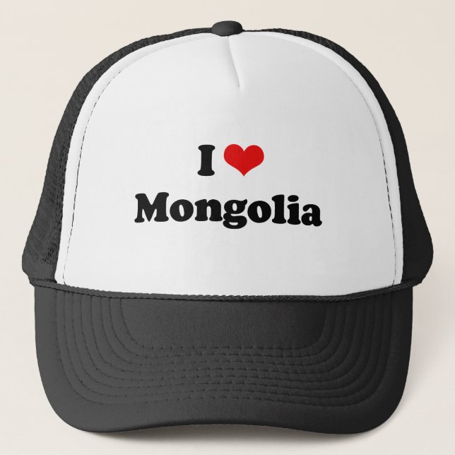 I Liebe-Mongolei-T-Shirt Truckerkappe (Vorderseite)
