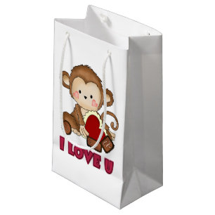 I Liebe Monkey Sie kleine Geschenktasche Geschenktüte