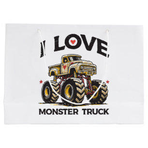 I Liebe Monster Truck Große Geschenktüte