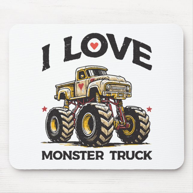 I Liebe Monster Truck Mousepad (Vorne)