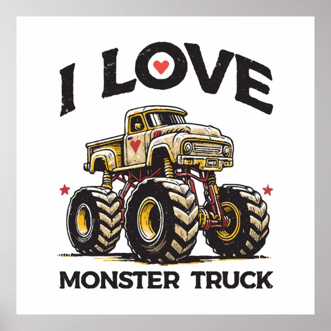 I Liebe Monster Truck Poster (Vorne)