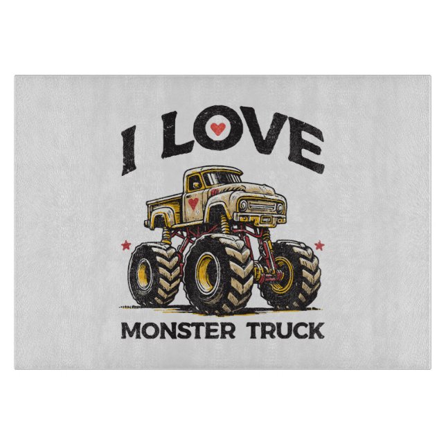 I Liebe Monster Truck Schneidebrett (Vorderseite)