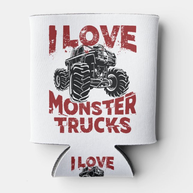 I Liebe Monster Trucks Große LKW Lover Dosenkühler (Vorderseite)