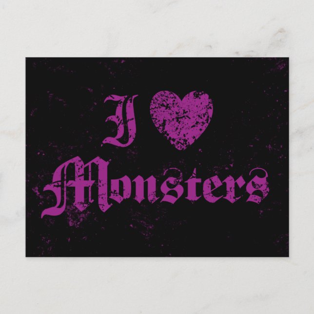 I Liebe Monsters Postkarte (Vorderseite)