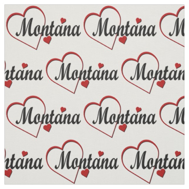 I Liebe Montana Hearts Stoff (Muster)