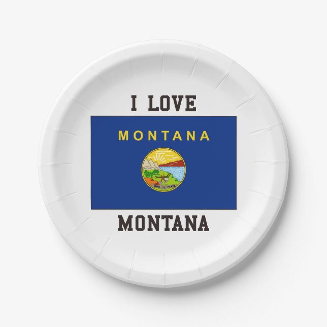 I Liebe Montana Pappteller (Vorderseite)