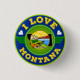 I Liebe Montana Staatsflagge und Karte Button
