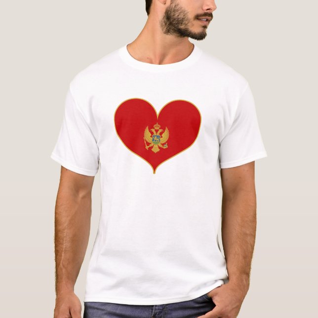 I Liebe Montenegro - Flagge T-Shirt (Vorderseite)