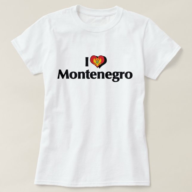 I Liebe Montenegro - Flagge T-Shirt (Design vorne)