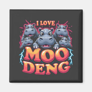 I Liebe Moo Deng Baby Hippo Liebhaber Magnet
