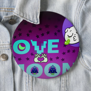 "I Liebe Moon" - Ein skurriler Kunstentwurf Button