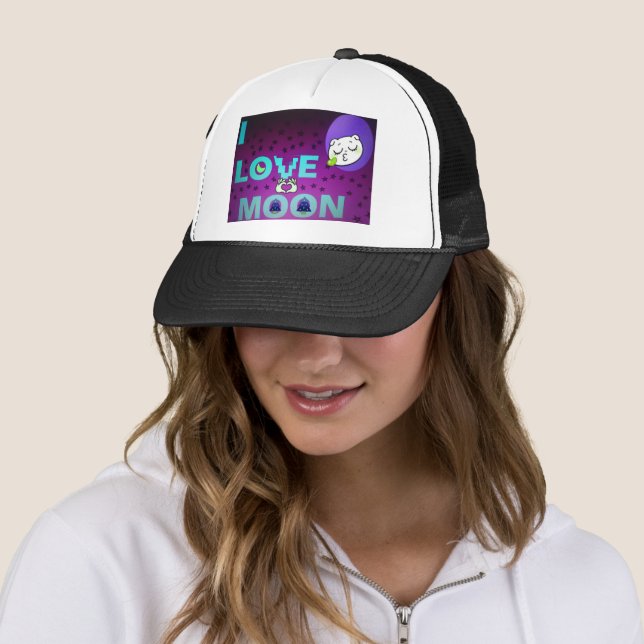 "I Liebe Moon" - Ein skurriler Kunstentwurf Truckerkappe (Beispiel)