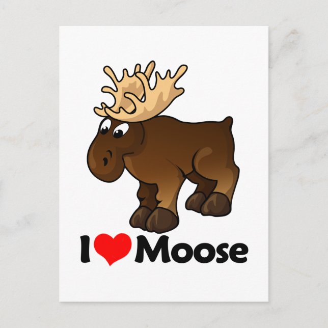 I Liebe Moose Postkarte (Vorderseite)