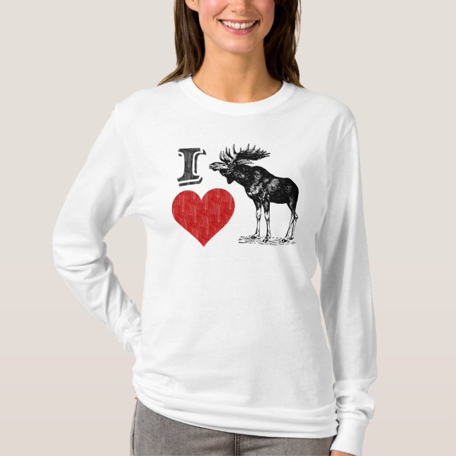 I Liebe Moose T-Shirt (Vorderseite)