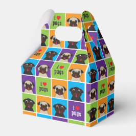 I Liebe Mops Farbquadrate Party Geschenkboxen Geschenkschachtel