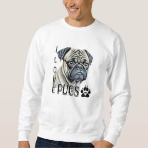 I LIEBE MOPS   Niedliche Hundebesitzer Sweatshirt