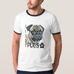 I LIEBE MOPS Niedliche Hundebesitzer T-Shirt