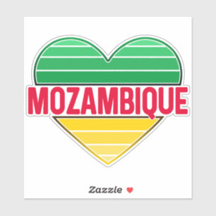 I. Liebe Mosambik, Mosambikanisches Herz Aufkleber