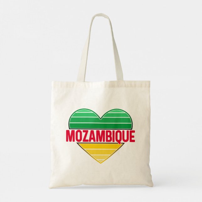 I. Liebe Mosambik, Mosambikanisches Herz Tragetasche (Rückseite)