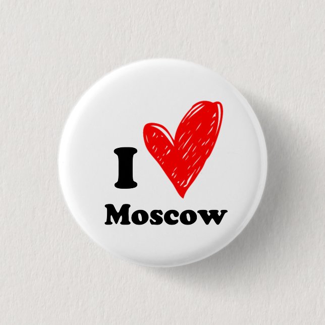 I Liebe Moskau Button (Vorderseite)