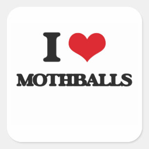 I Liebe Mothballs Quadratischer Aufkleber