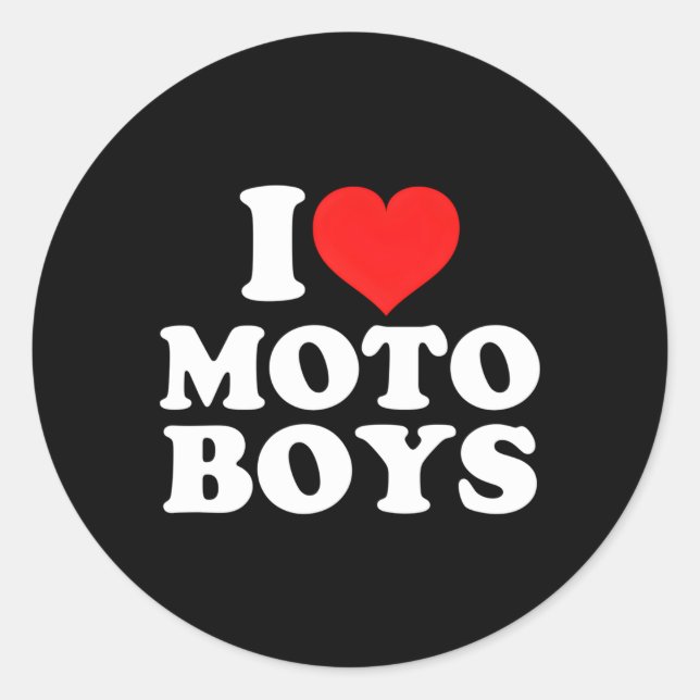 I Liebe Moto Runder Aufkleber (Vorderseite)