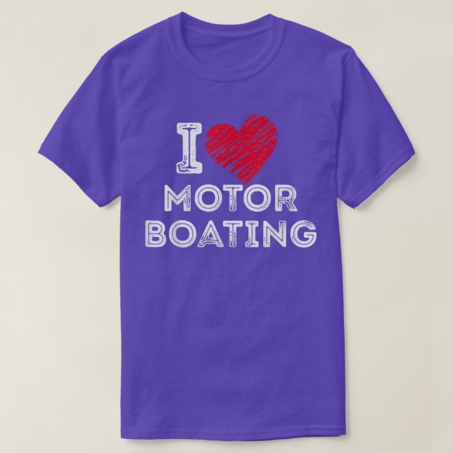 I Liebe Motorbootfahren T-Shirt (Design vorne)