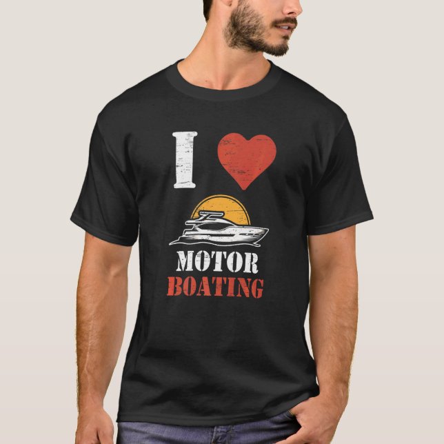 I Liebe Motorbootfahrer Paddelrudersai T-Shirt (Vorderseite)