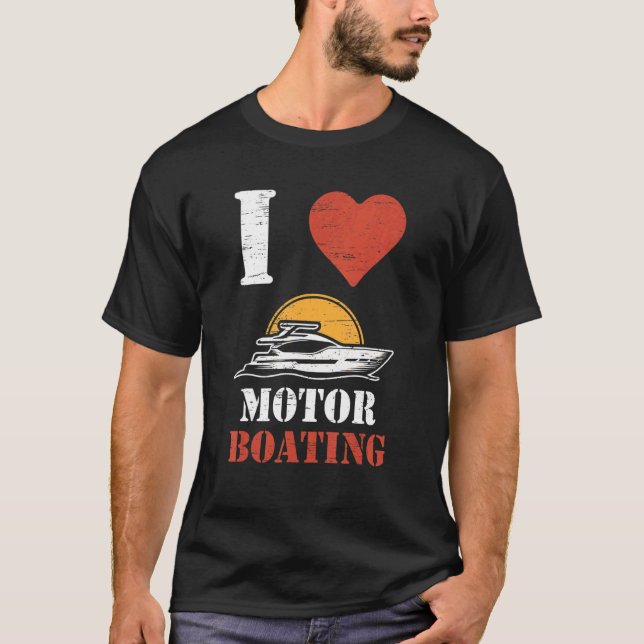 I Liebe Motorbootfahrer Paddelrudersai T-Shirt (Vorderseite)