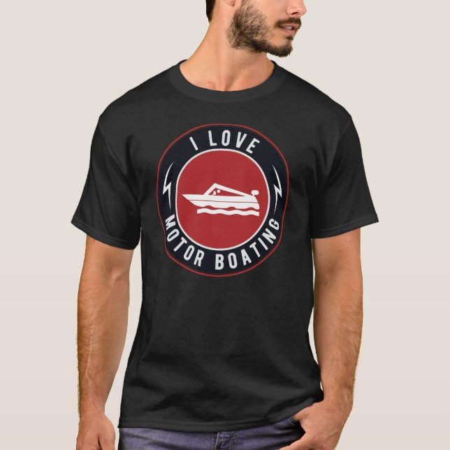 I Liebe Motorbootverleih T-Shirt (Vorderseite)