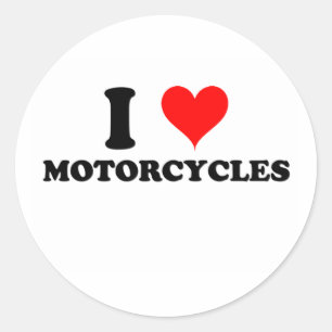 I Liebe-Motorräder Runder Aufkleber
