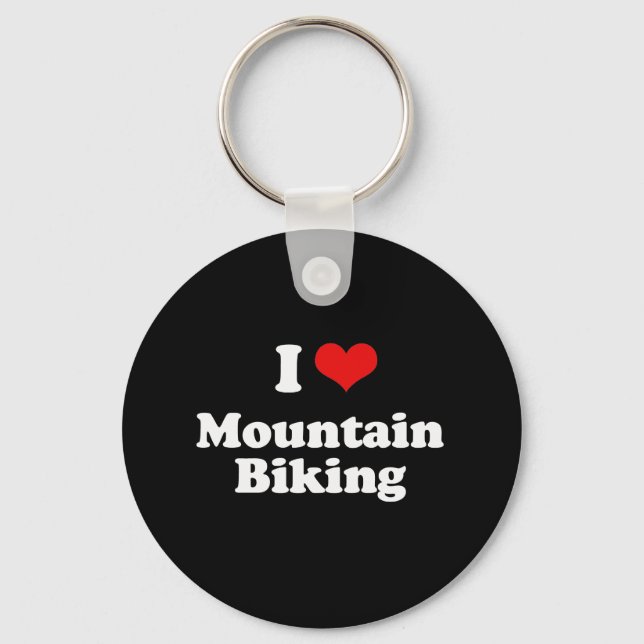 I Liebe Mountainbike Tshirt Schlüsselanhänger (Vorderseite)