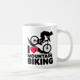 I Liebe Mountainbiking Silhouette Design Kaffeetasse
