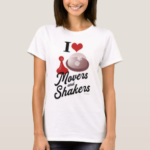 I Liebe Movers and Shakers Fun Board Gamer Motto T-Shirt