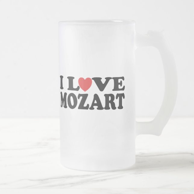 I Liebe Mozart Mattglas Bierglas (Rechts)
