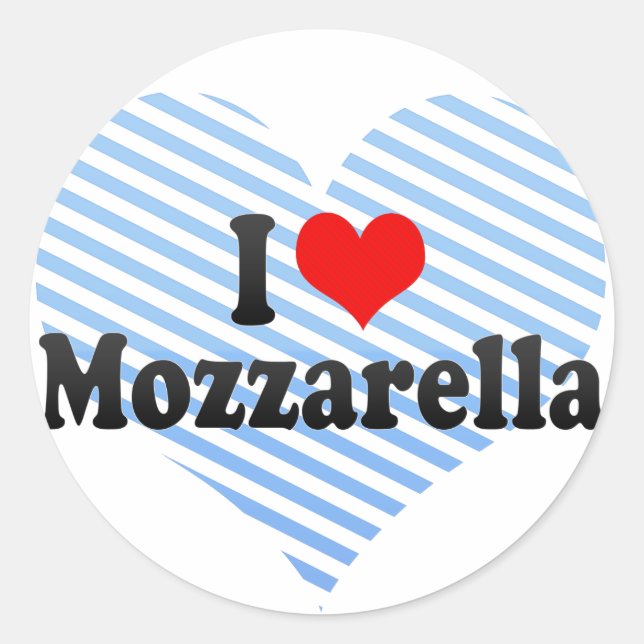 I Liebe Mozzarella Runder Aufkleber (Vorderseite)