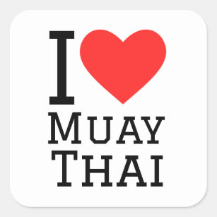 I Liebe Muay Thai Quadratischer Aufkleber